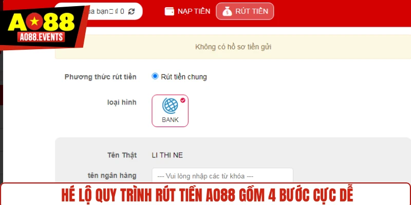 Hé lộ quy trình rút tiền AO88 gồm 4 bước cực dễ