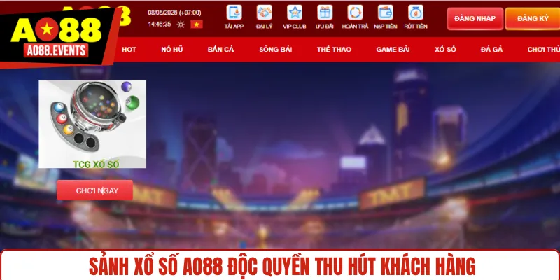Sảnh xổ số AO88 độc quyền thu hút khách hàng