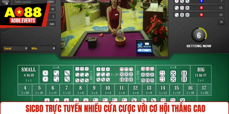 Sicbo trực tuyến nhiều cửa cược với cơ hội thắng cao